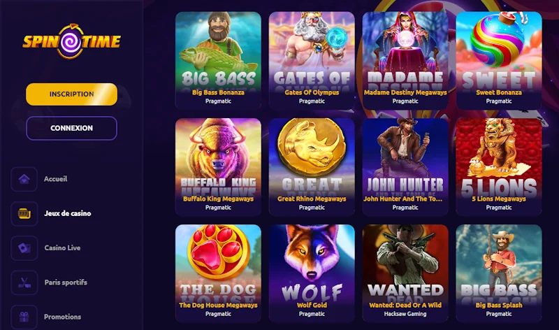 Jeux de casino Spin Time